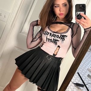 Dolls Kill - Current Mood - Momento Mori Pink Tank with Safety Pins - RARE FIND